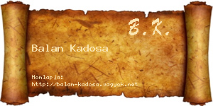 Balan Kadosa névjegykártya